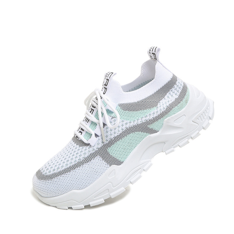 Breathable Mesh Lace-up Flyknit Casual Shoes For Women foto 2