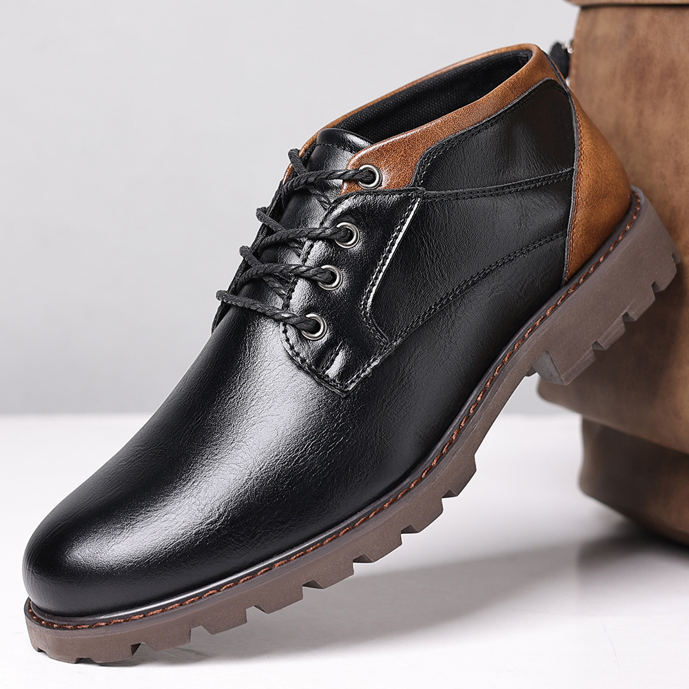 HPIOPL4999 Martin Boots Men's Boots Plus Size Lace Up Low Top foto 4