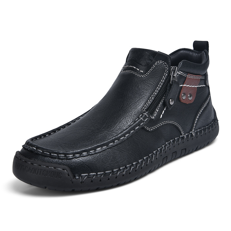 Slip-on Men's Short Boots Fashion Mid-Top Martin Boots foto 5