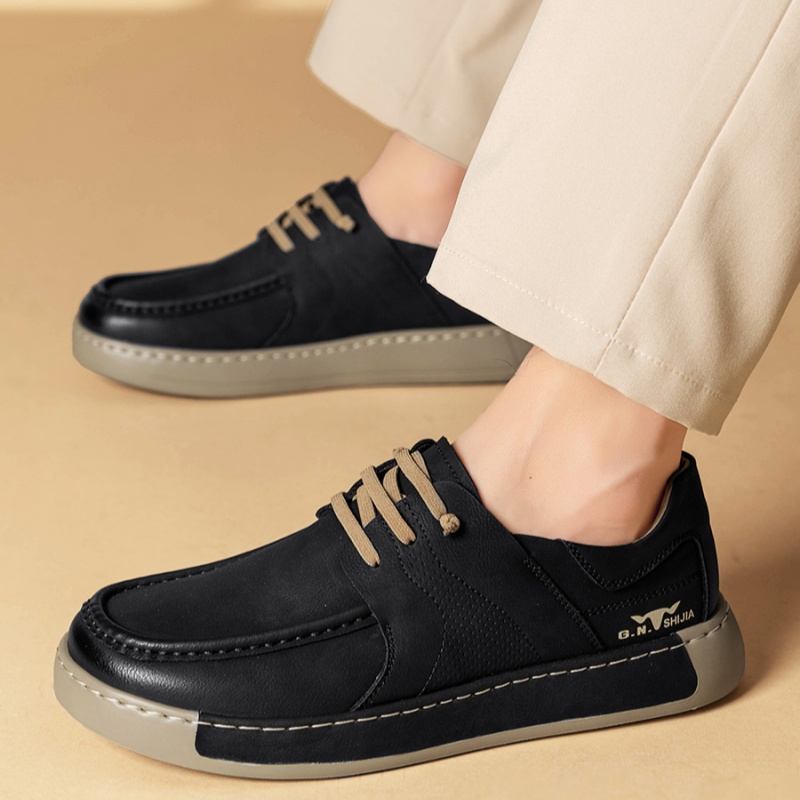 New Bean Shoes Thick Bottom Men's Shoes Slip-on British Casual Sneakers foto 5