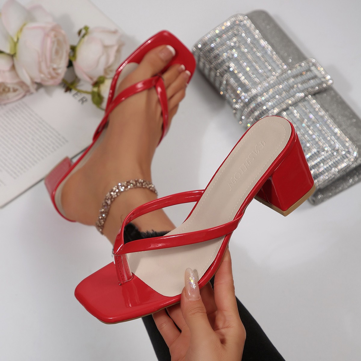 Women's Fashion Plus-Size High-Heel Flip-Flops foto 3