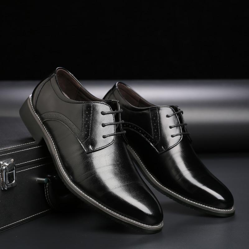 Fashion British Plus Size Men's Leather Shoes foto 3