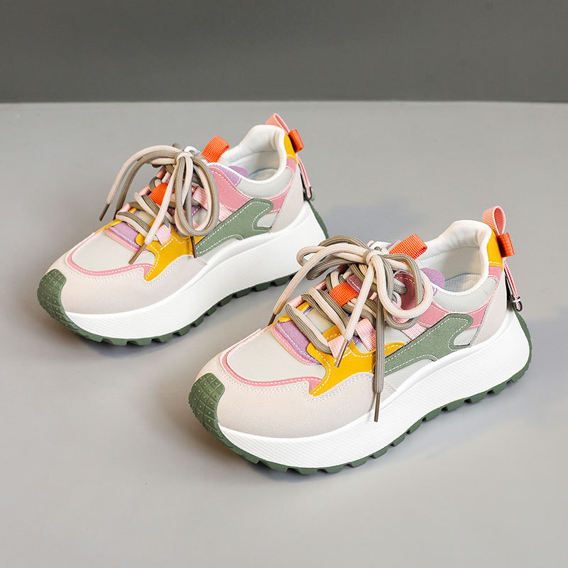 Dad Shoes Women's Summer And Autumn Raise The Bottom Color Matching foto 4