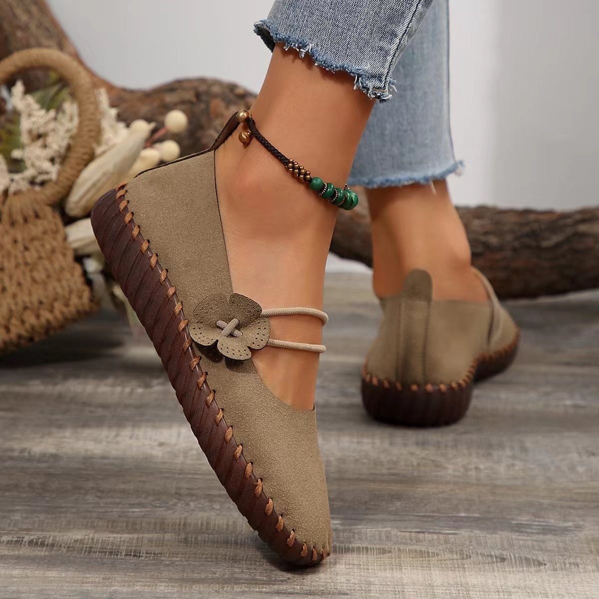 Retro Lightweight Womens Breathable Round-toe Shoes With Soft Soles foto 2