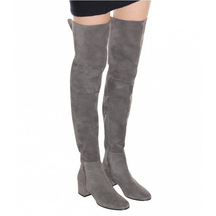 Above-the-knee Fashion Boots European And American Style Round Toe Mid-height Chunky Heel foto 4