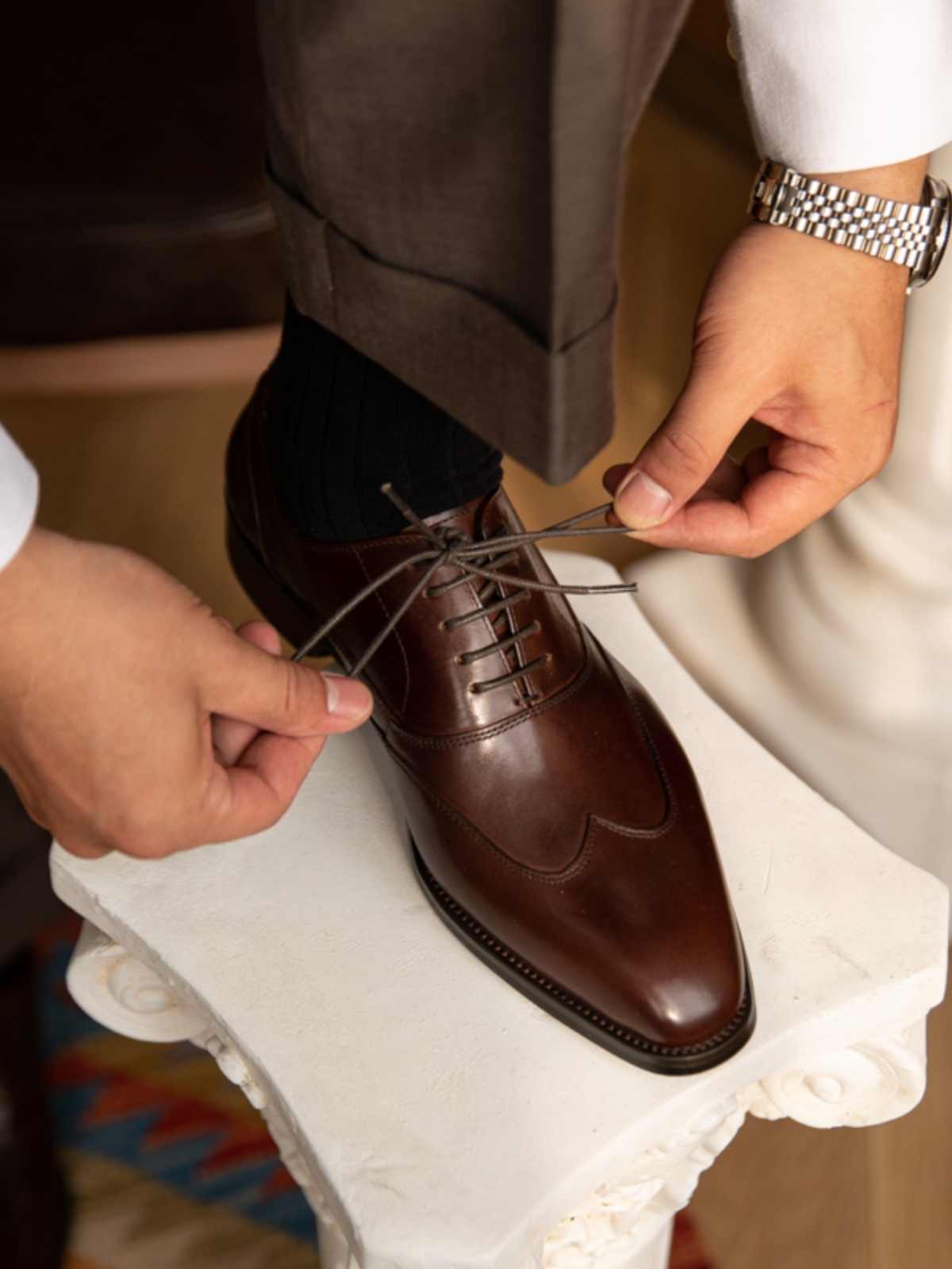 Business Formal Wear Leather Shoes Men's Brogue Shoes foto 3