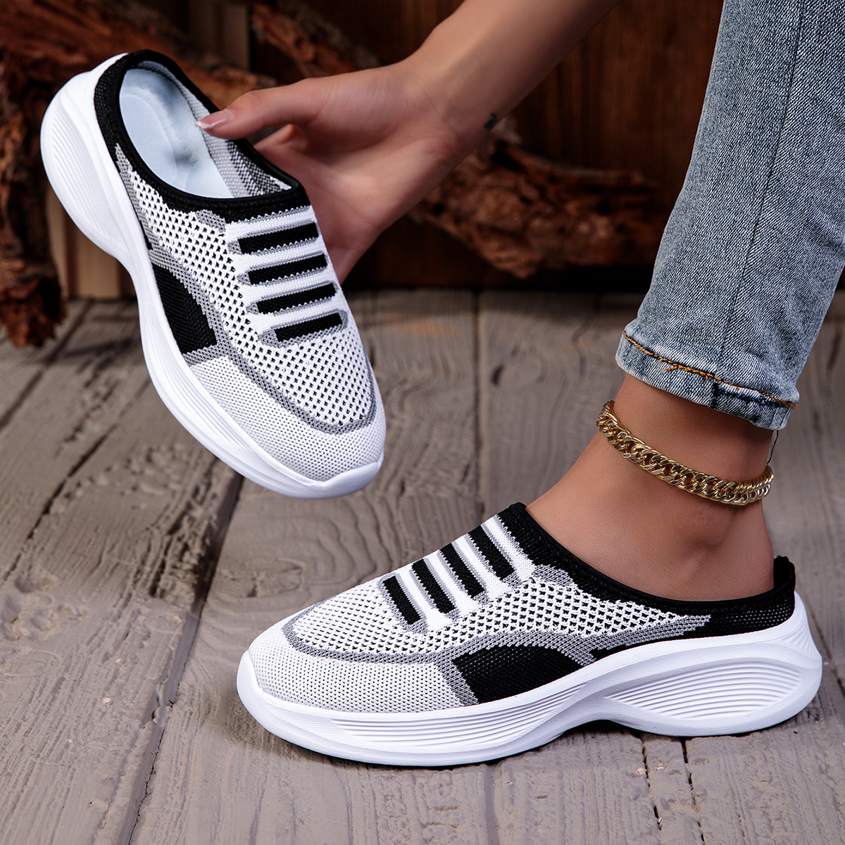 Flyknit Casual Slip-On Mesh Womens Shoes foto 5