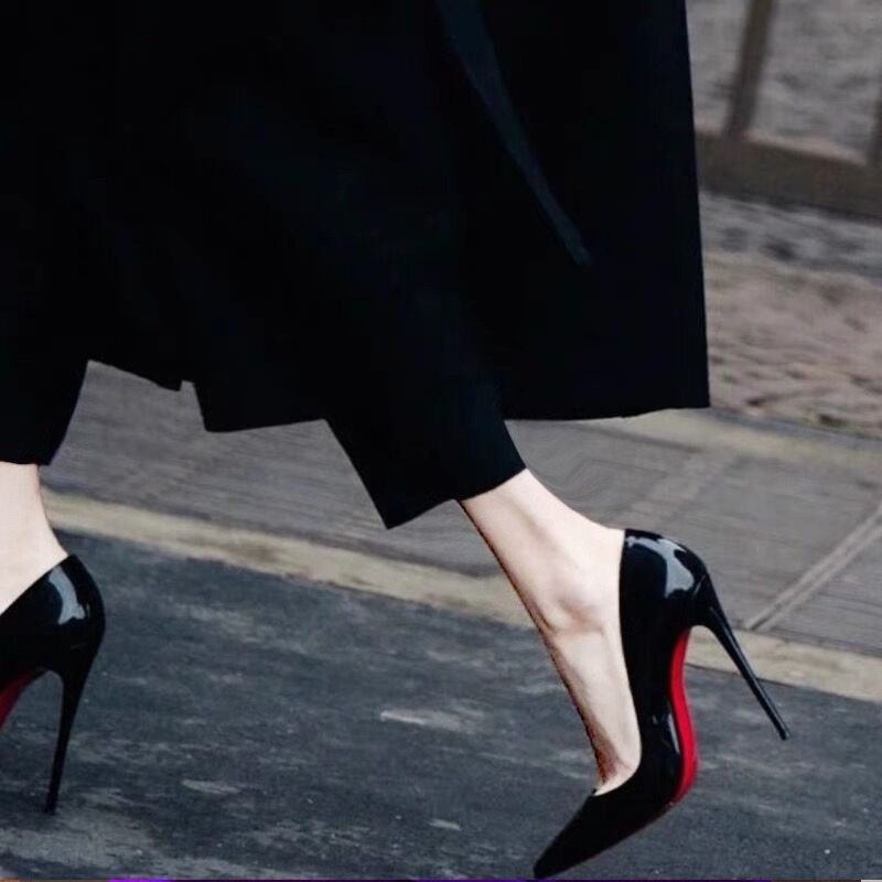 Pointed Toe Stiletto Heel Shiny Elegant Single Shoes Patent Leather Women's Shoes foto 5