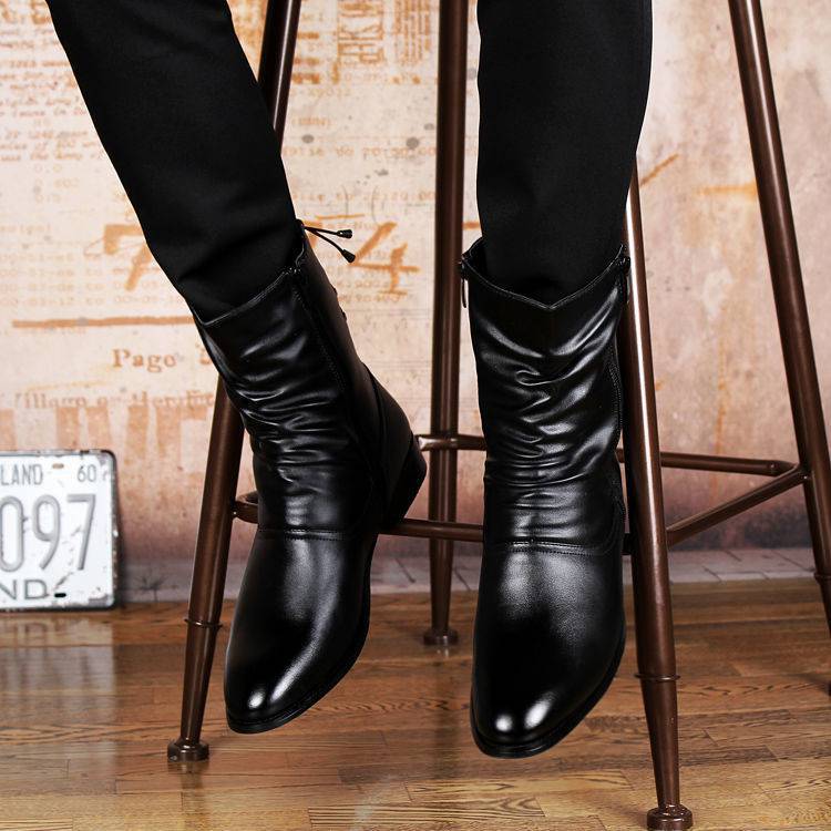British Fashion Leather Pointed Men's Boots foto 5