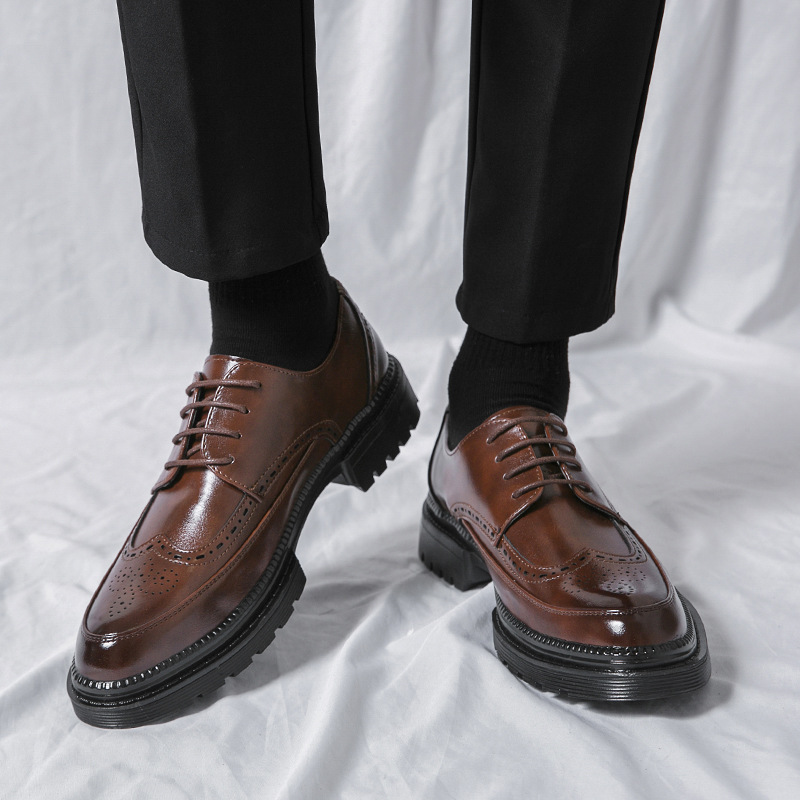 Men's Korean-style Pointed Leather Shoes Trendy British-style Casual Formal Wear foto 2