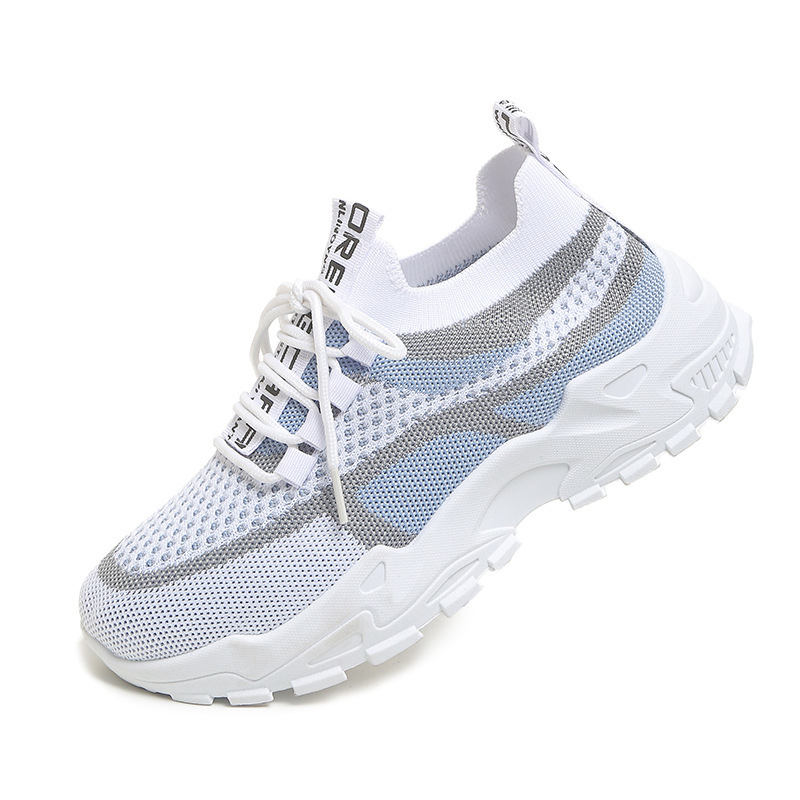 Breathable Mesh Lace-up Flyknit Casual Shoes For Women