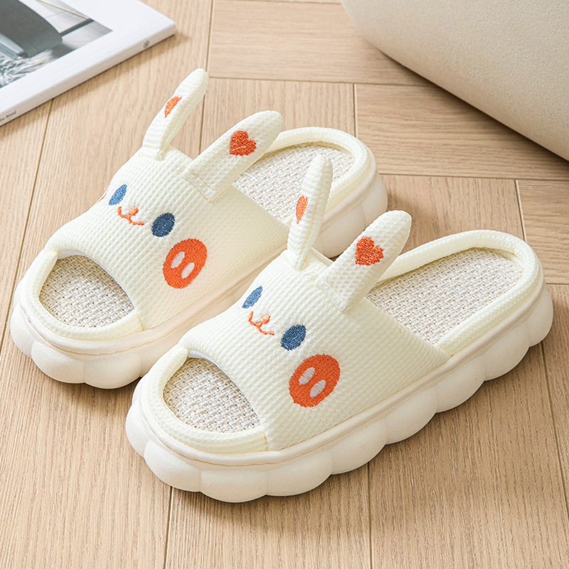 Cartoon Open Toe Couple Hemp Slippers foto 4