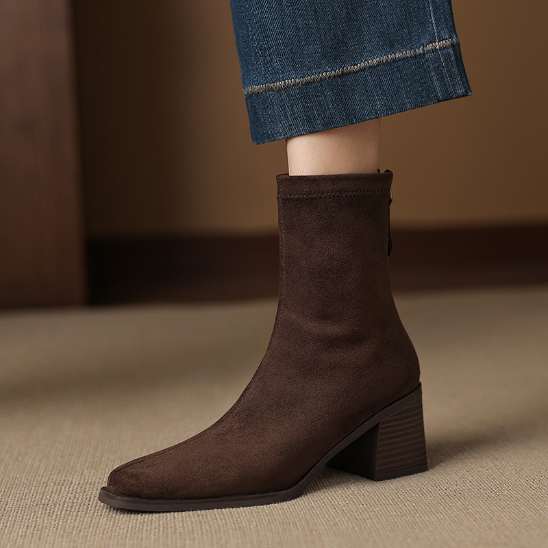 Womens Stylish And Elegant Suede Skinny Boots foto 5