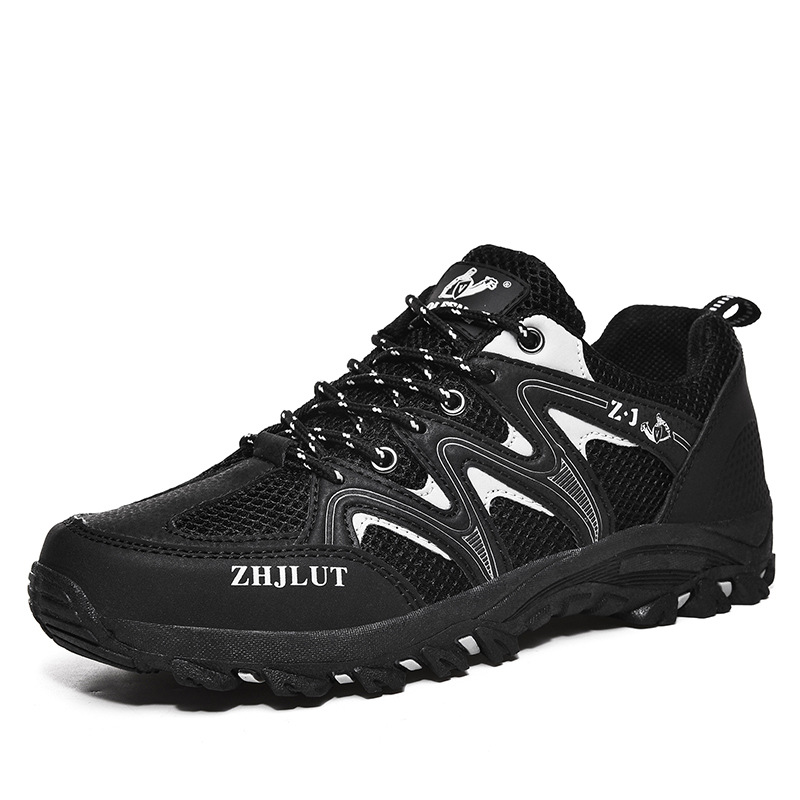 Outdoor Casual Lightweight Breathable Hiking Black Sports Shoes foto 3