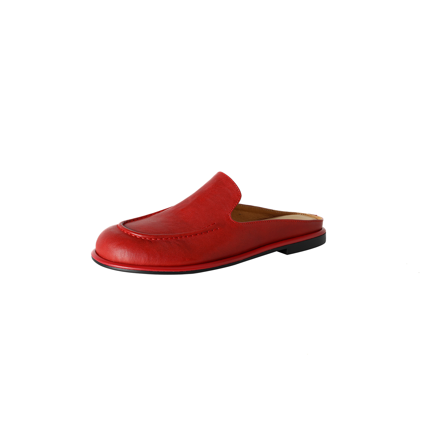 Women's Handmade Full-Grain Sheepskin Loafer Mules, Premium Leather Slip-On Backless Flats foto 5