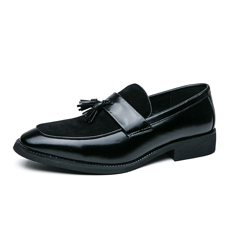 Men's Leather Shoes British Trend Slip-on Business Formal Men's Shoes foto 2