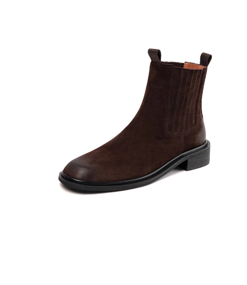 Women's Genuine Leather Retro British Style Chelsea Boots foto 3