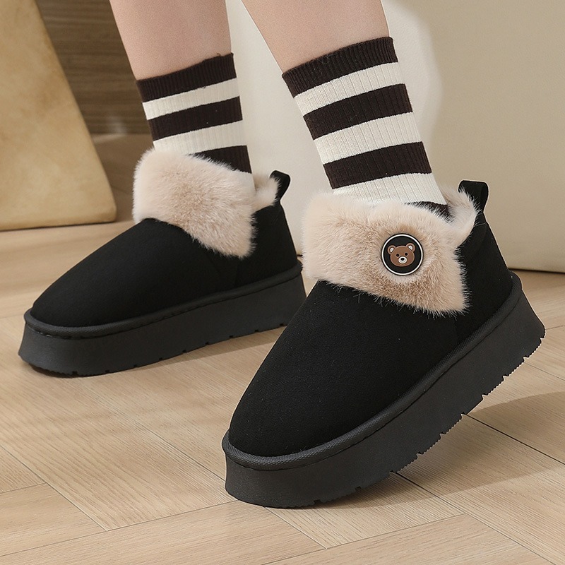 Ankle Wrap Cotton Slippers Thickened Couple Non-slip Warm Cotton Shoes foto 5