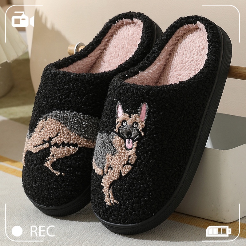 New Comfort Home Cute Cartoon Little Wolf Dog Winter Cotton Slippers foto 3