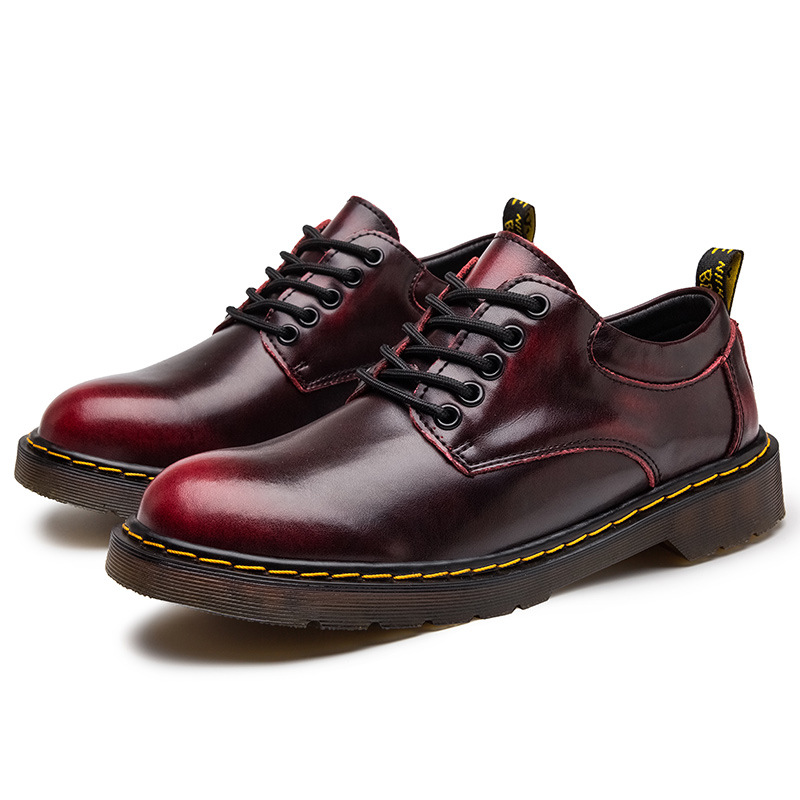 Low Top Big Head Black Working Wear Martin Shoes