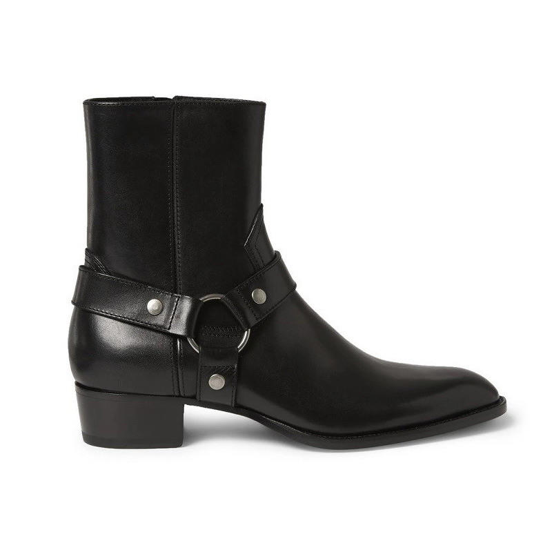 Pointed-toe Leather Martin Boots For Men foto 5