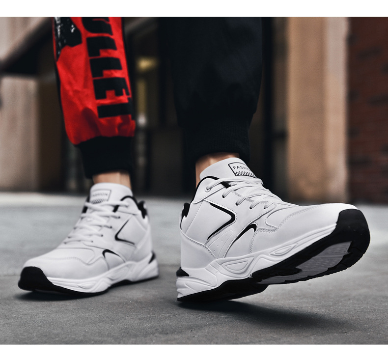 Plus Size Male Leather Waterproof Running Travel Shoes foto 3