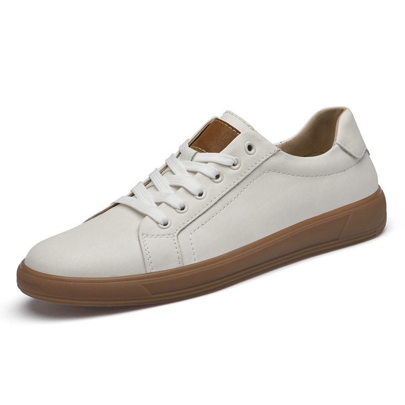 Spring Fashion Lace-up Leather Low-top Casual Shoes foto 4