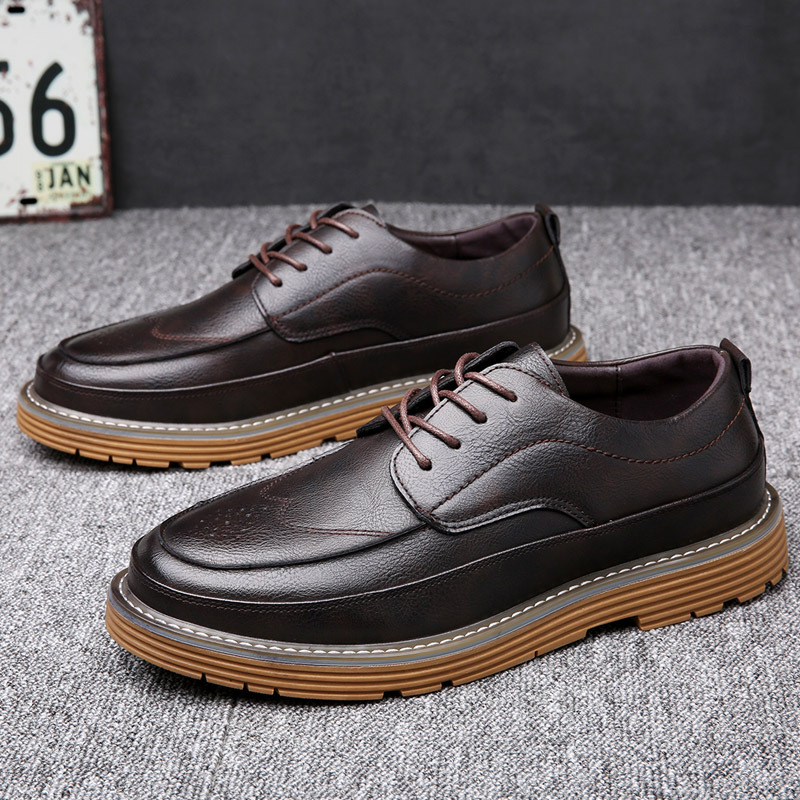 Trendy Korean Style Casual Leather Shoes foto 2