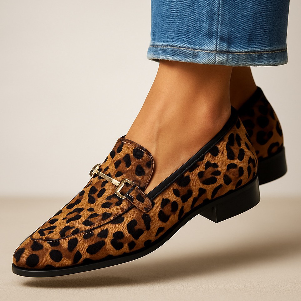 New Pointed-toe Low-cut Leopard-print Casual Shoes foto 5