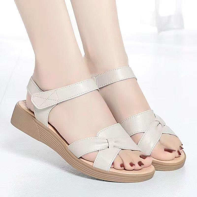 Retro Ethnic-style Velcro Fish-mouth Roman Wedge Sandals foto 5