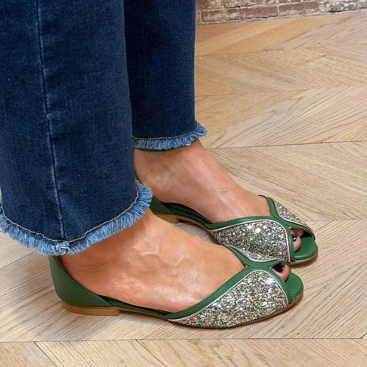 Womens Sequin Patchwork Breathable Slingback Shoes foto 2