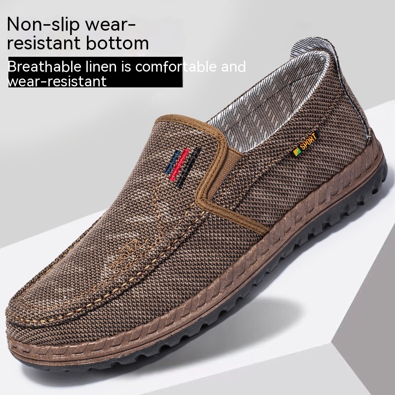 Men's Breathable Canvas Shoes Soft Bottom Non-slip foto 3