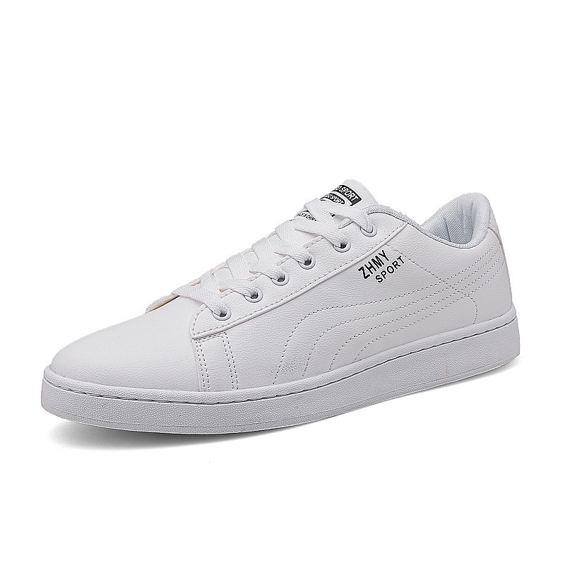 Mens Minimalist Casual White Shoes With A Flat Heel foto 5