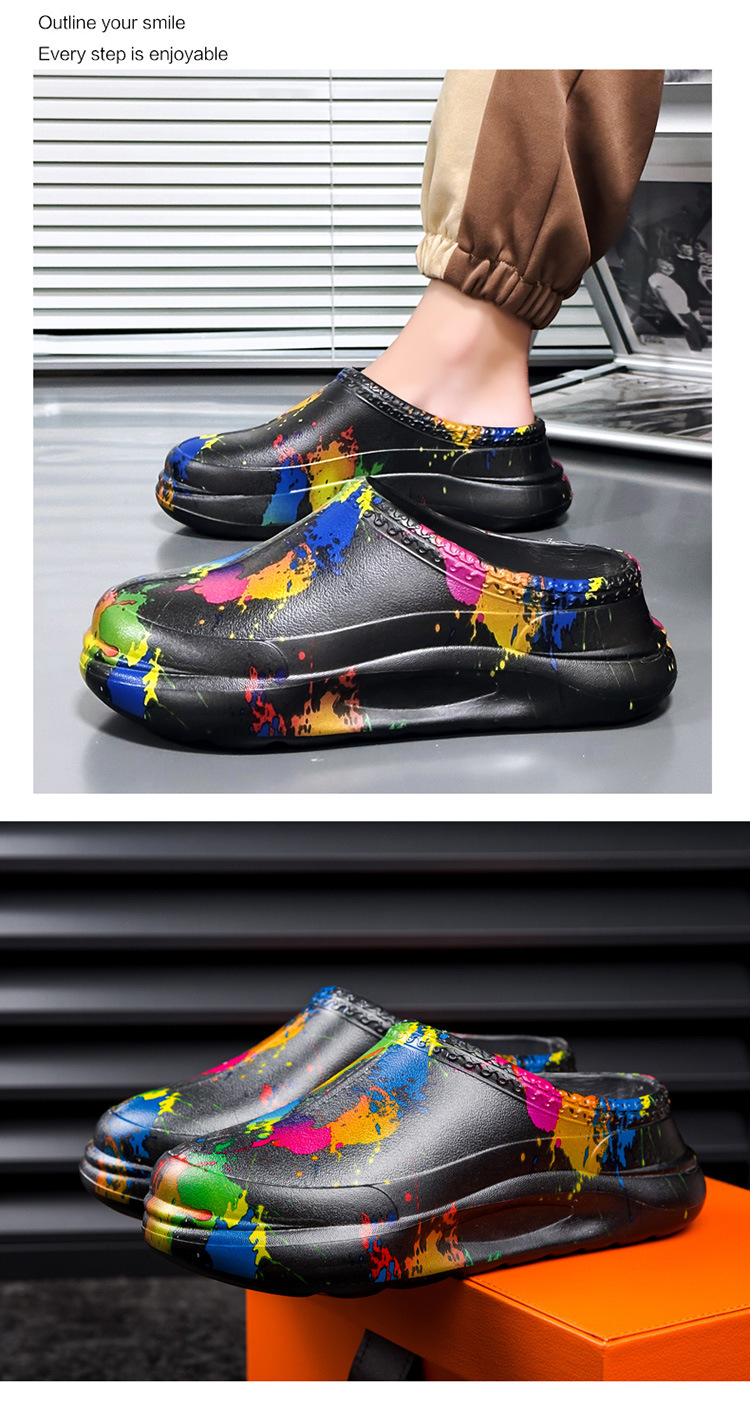 Men's Fashion Platform Pump Chef Hotel Waterproof Food Workshop Work Shoes Durable Garden Slippers foto 5