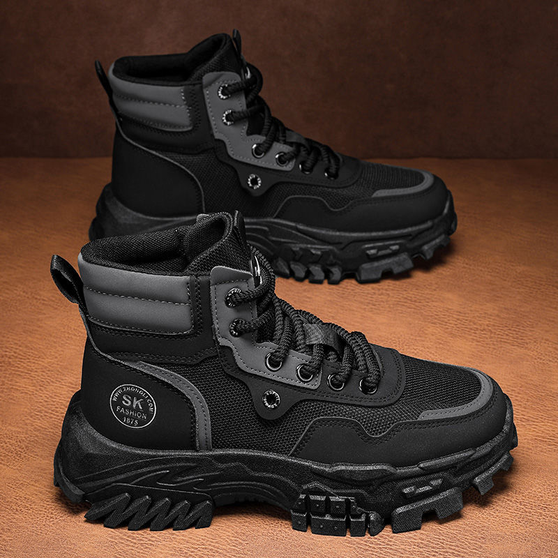 Breathable High-top Vintage British-style Work Boots foto 3