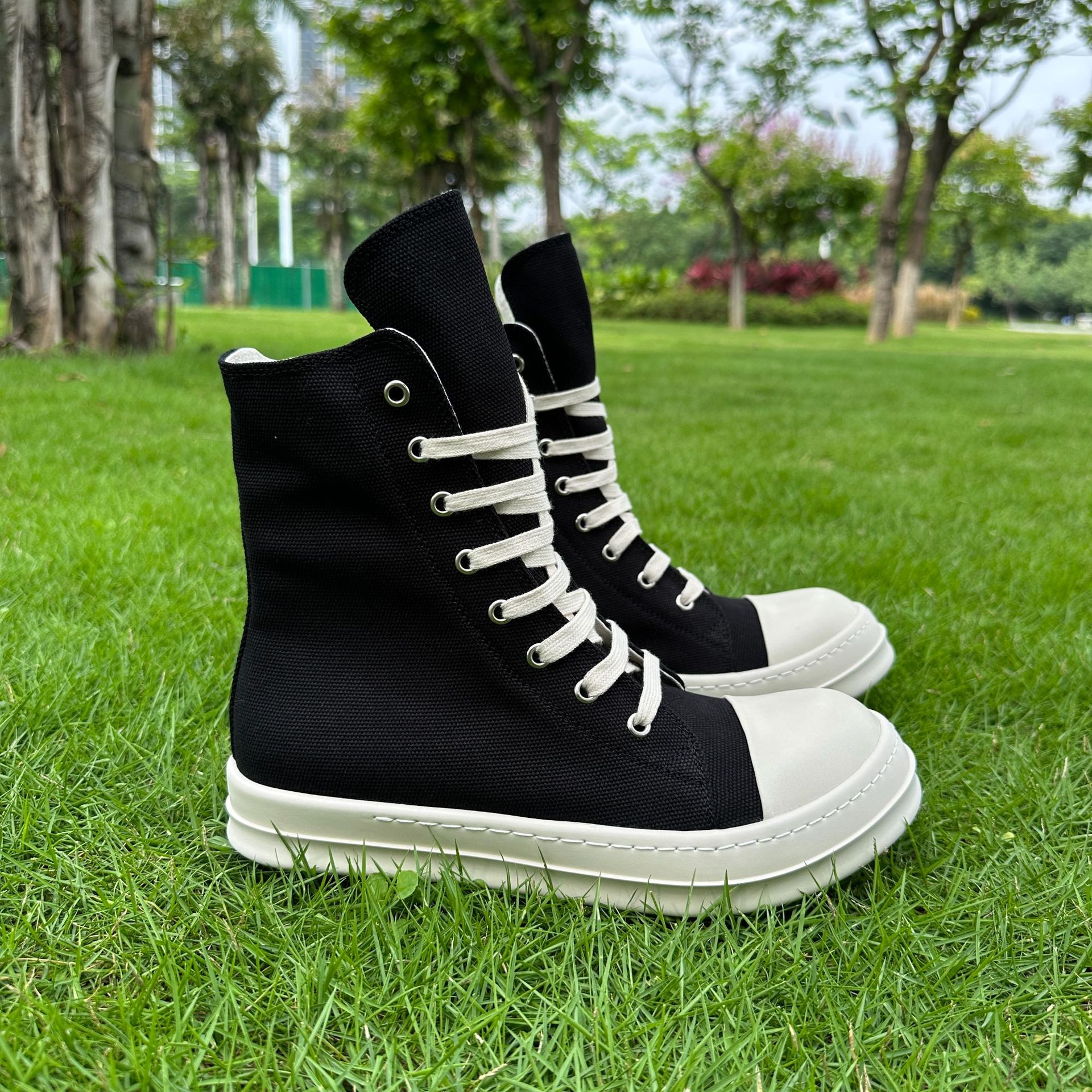 High-top Trendy Brand EuropeanAmerican-style Plus-size Thick-soled Black Unisex Summer Versatile Fashion Shoes foto 2