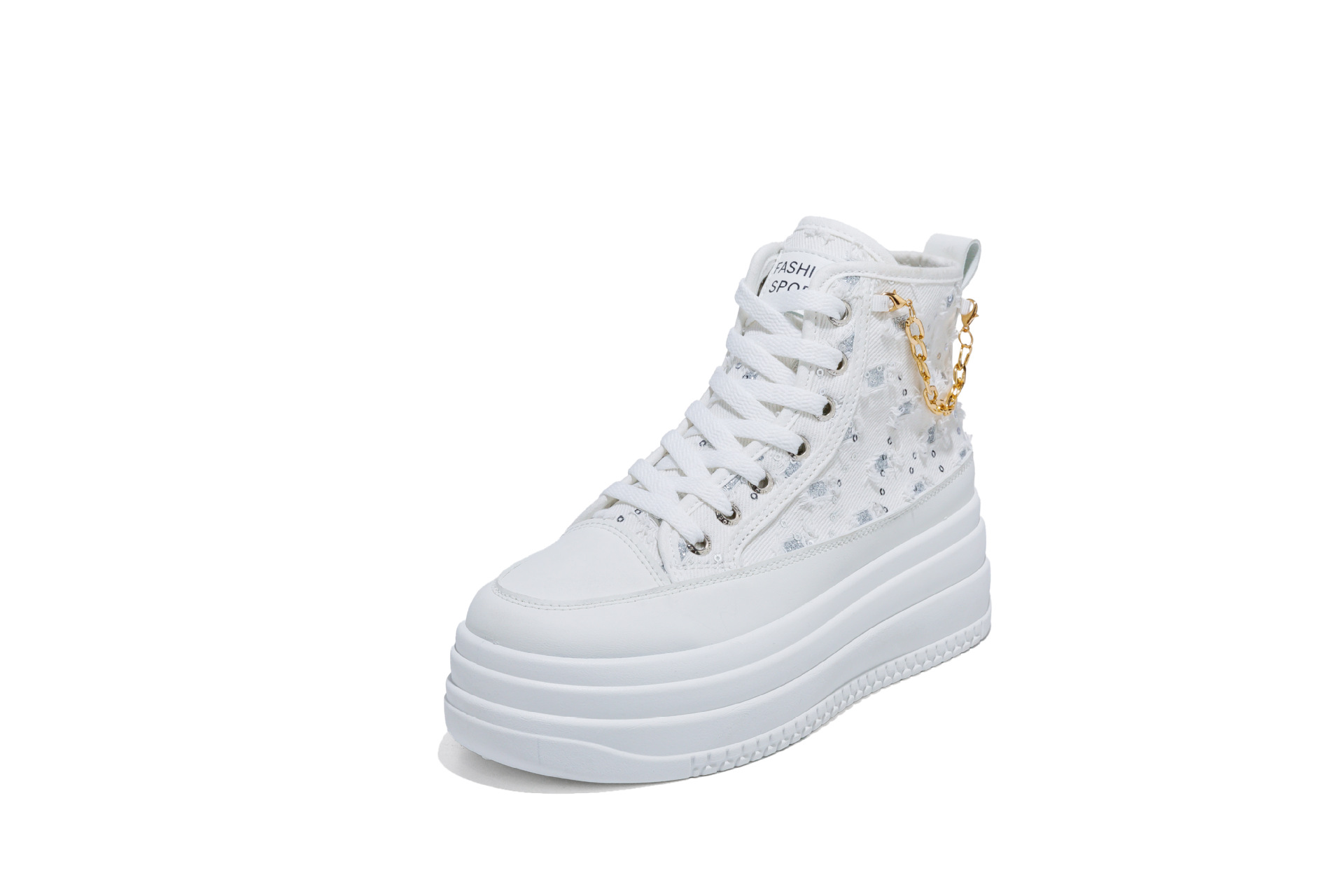 Denim Fashion Womens Casual Chain-Strap Shoes foto 3