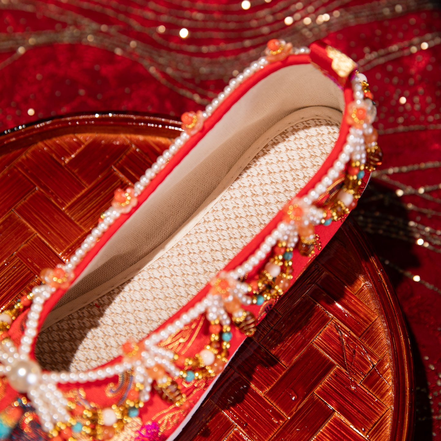 Original Handmade Chinese-style Wedding Shoes - The Xiuhe Shoes With A Heel, Custom-made By Hand, Featuring Ancient Style, Adding New Elements For The Bride's Wedding Chinese-style Dress Shoes For Wom foto 3