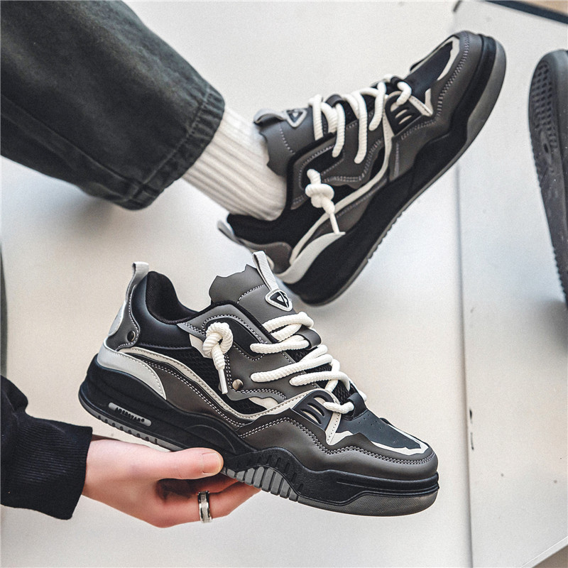 Retro Leisure Height Increasing Non-slip Design Bread Tide Men's Shoes foto 4