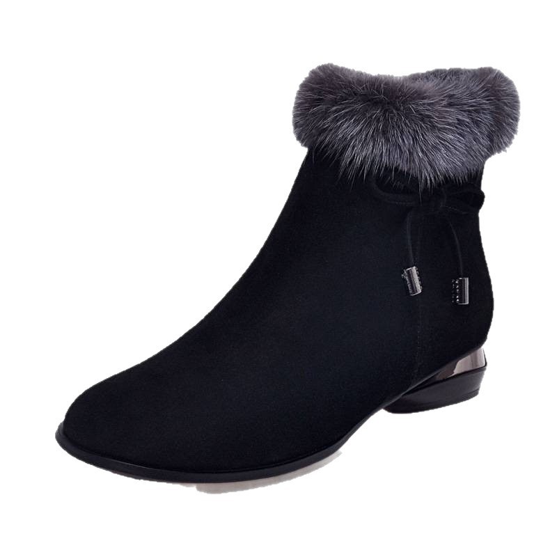 New Fleece Lined Round Toe Short Boots For Women foto 4