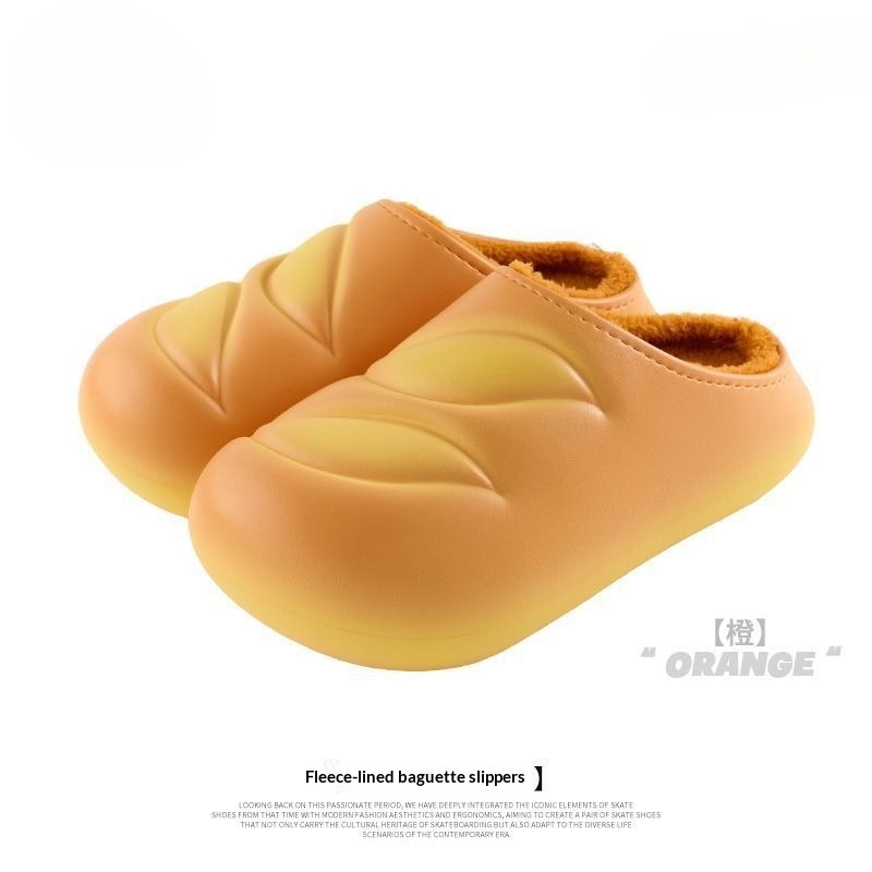 Women's Indoor Slippers With Bread-shaped Plush Lining And Soft Soles foto 3