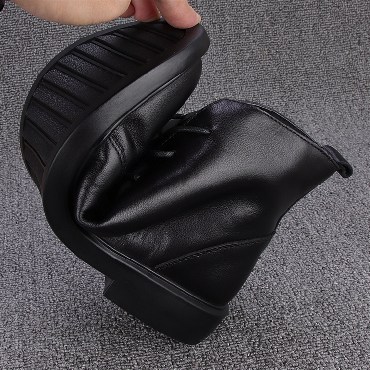 Top Layer Cowhide Platform Fashion Short Boots foto 4