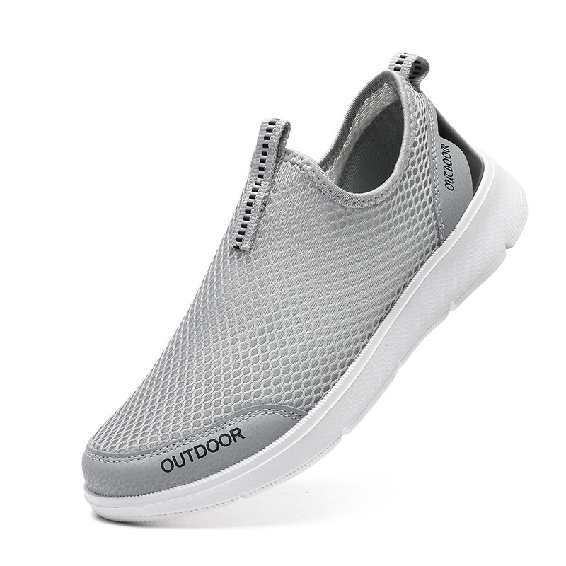 Men's Summer Breathable Mesh Surface Shoes Round Toe Slip-on foto 2