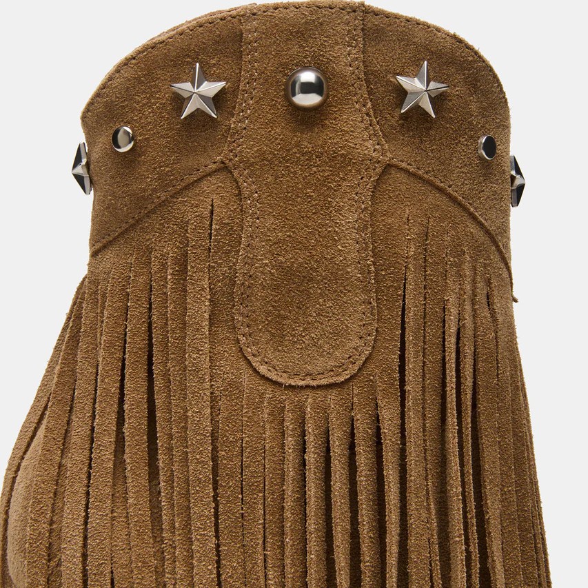 Fringed Studded High-heeled Pointed-toe Ankle Boots With A Side Zipper foto 4
