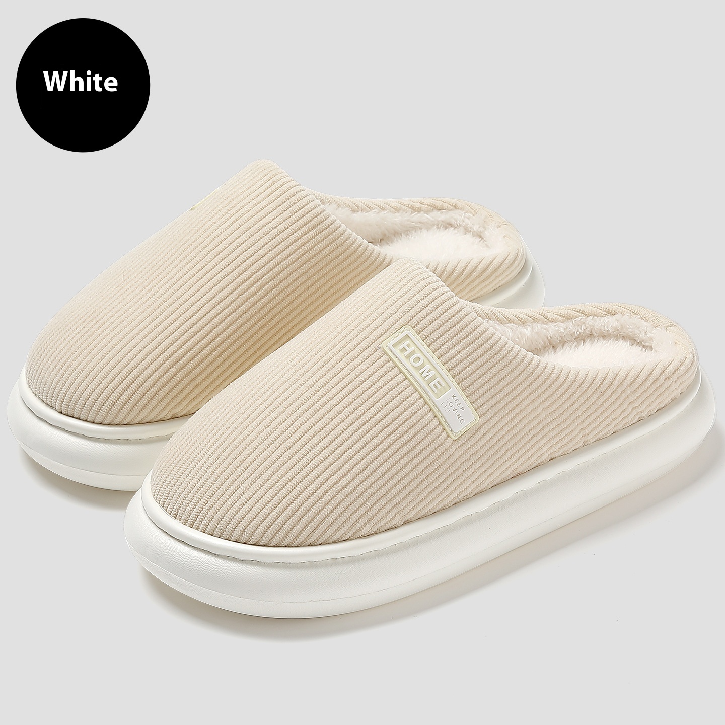 Autumn And Winter Home Indoor Plush Warm Slugged Bottom Baotou Non-slip Cotton Slippers foto 4