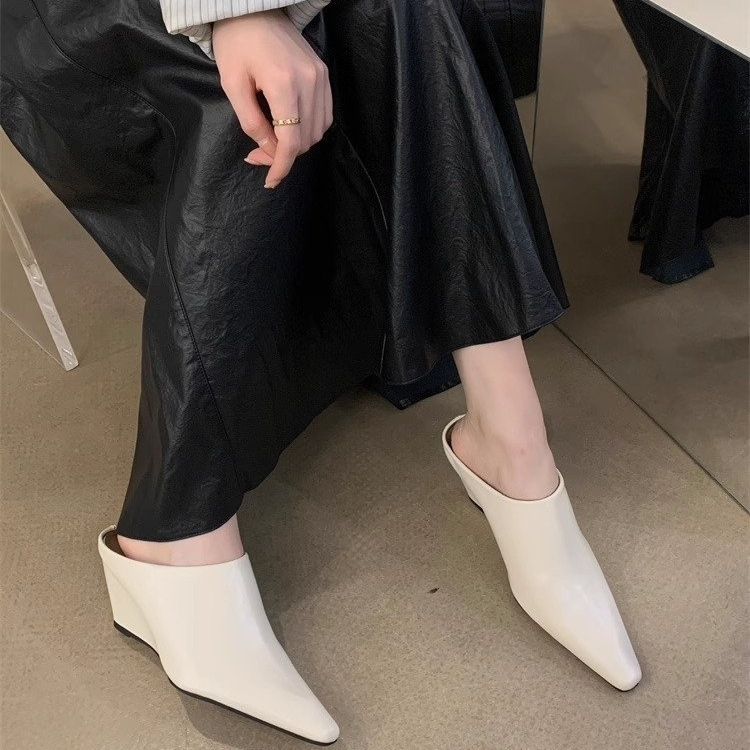 Wind Wedge Closed Toe Half Slippers For Women foto 2