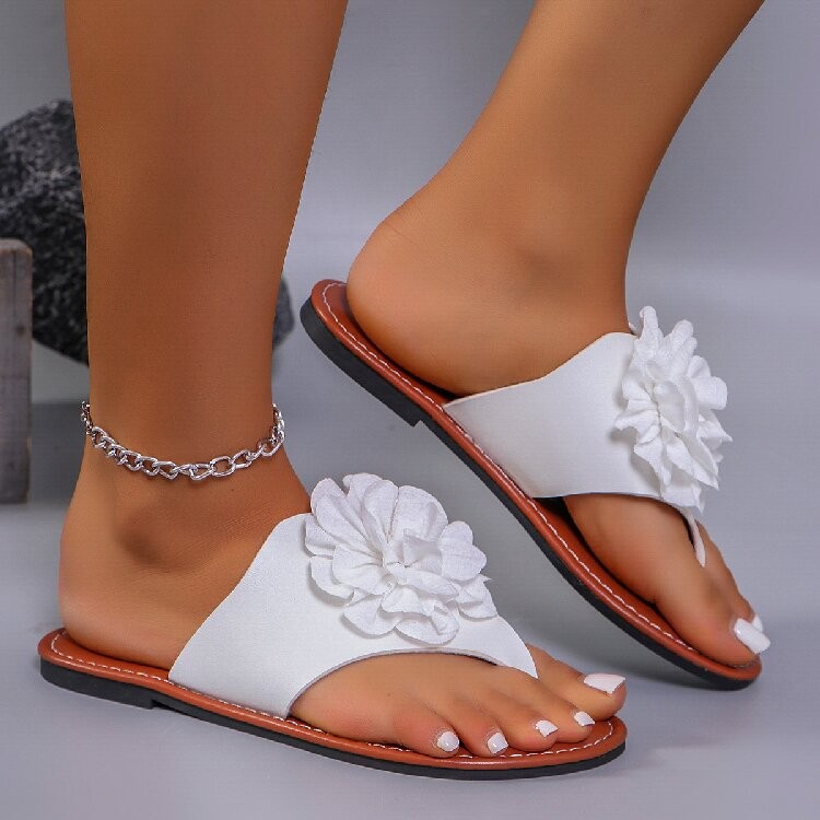 Sweet Flower Flat Slippers Casual Versatile Beach Sandals foto 3
