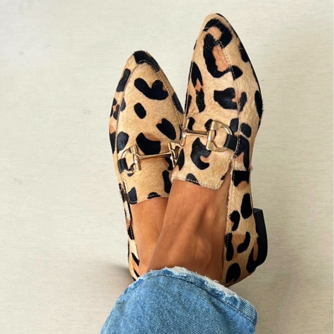 Pointed Toe Shallow Mouth Leopard Print Casual Pumps foto 3