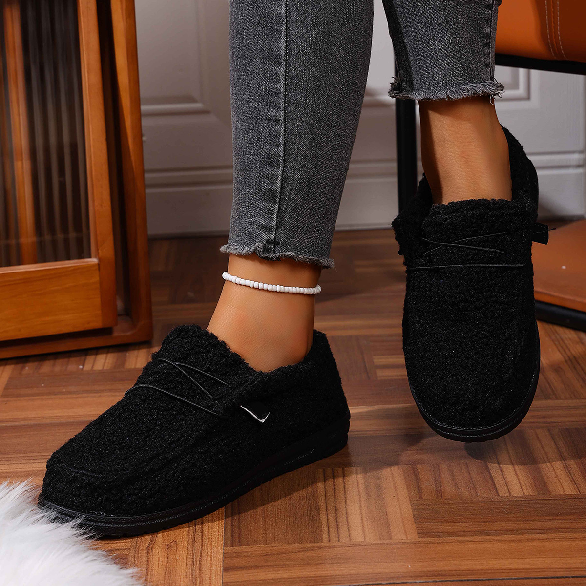 Ethnic Style Series Flat Casual Breathable Soft Bottom Lazybone Women's Shoes foto 5