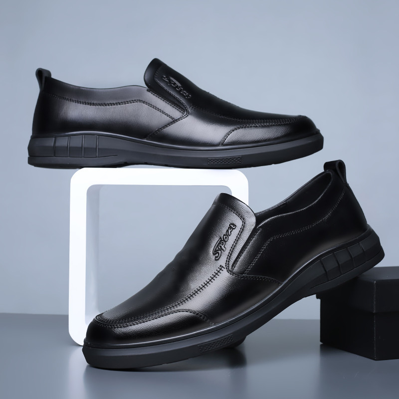 Men's Soft Leather Soft Bottom Non-slip Casual Leather Shoes foto 3
